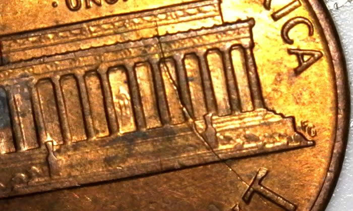 1986-P-Lincoln-Memorial-Cent-Struck-Through-Wire?!-Doesn't-Look-Like-PMD